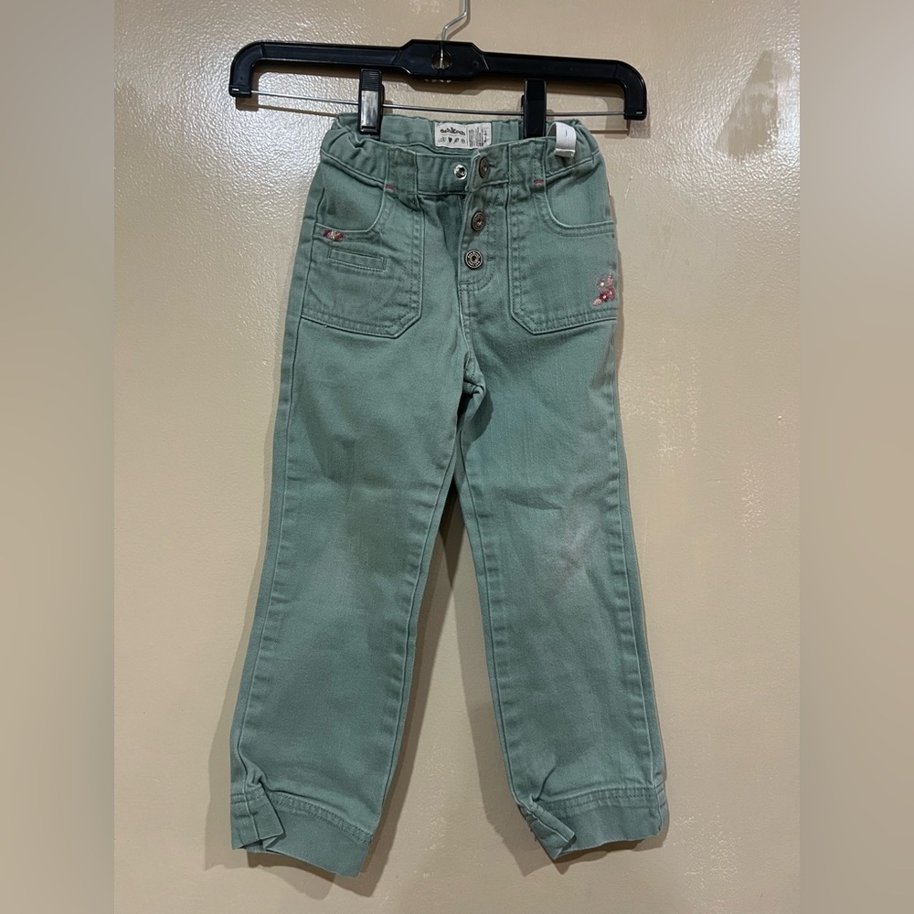 OshKosh B'gosh Green Denim Jeans Straight-Leg With Adjustable Waist
